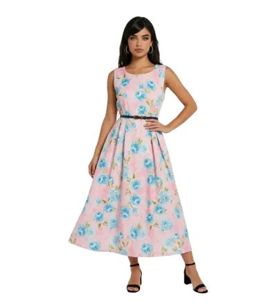 Φόρεμα Γυναικείο Μακρύ Φλοράλ Αμάνικο