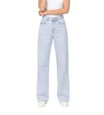Γυναικείο Τζιν Ψηλόμεσο Straight Fit Ανοιχτόχρωμο