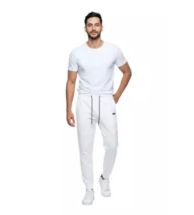 Vinyl Λευκό Παντελόνι Φόρμας Cotton Regular Fit | Core Sweatpants