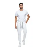 Vinyl Λευκό Παντελόνι Φόρμας Cotton Regular Fit | Core Sweatpants