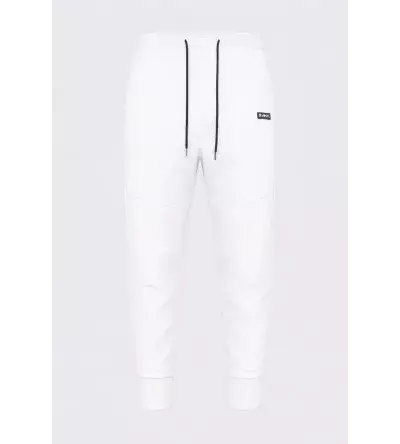 Vinyl Λευκό Παντελόνι Φόρμας Cotton Regular Fit | Core Sweatpants