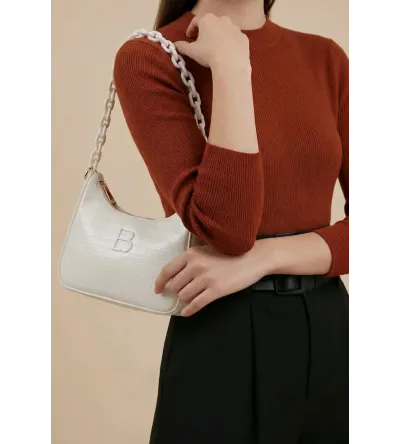 Τσάντα με Κοκάλινη Αλυσίδα | Μοντέρνα Γυναικεία Τσάντα