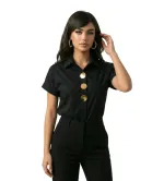 Γυναικείο Πουκάμισο Κοντό Μανίκι με Χρυσά Κουμπιά