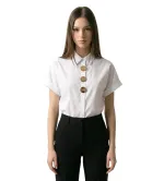 Γυναικείο Πουκάμισο Κοντό Μανίκι με Χρυσά Κουμπιά