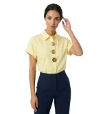 Γυναικείο Πουκάμισο Κοντό Μανίκι με Χρυσά Κουμπιά