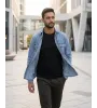 Ανδρικό Τζιν Πουκάμισο Regular Fit με Κουμπιά Τρουκς