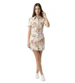 Κοντό Τζιν Φόρεμα με Floral All Over Print