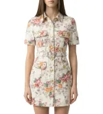 Κοντό Τζιν Φόρεμα με Floral All Over Print