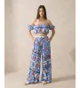 Γυναικείο Σετ με Τοπάκι & Πλισέ Εμπριμέ Παντελόνα