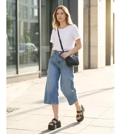 Γυναικείο Τζιν Παντελόνι 3/4 | Denim Capri Παντελόνι