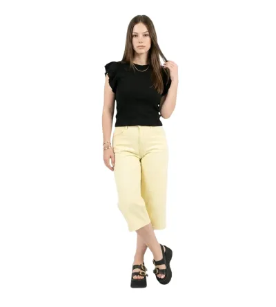 Γυναικείο Τζιν Παντελόνι 3/4 Απαλό Κίτρινο | Denim Capri