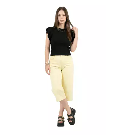 Γυναικείο Τζιν Παντελόνι 3/4 Απαλό Κίτρινο | Denim Capri