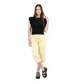 Γυναικείο Τζιν Παντελόνι 3/4 Απαλό Κίτρινο | Denim Capri