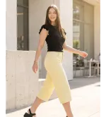 Γυναικείο Τζιν Παντελόνι 3/4 Απαλό Κίτρινο | Denim Capri