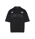 Vinyl Flow District Μαύρο T-Shirt Oversized Fit Ανδρικό
