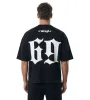 Vinyl Flow District Μαύρο T-Shirt Oversized Fit Ανδρικό