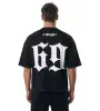Vinyl Flow District Μαύρο T-Shirt Oversized Fit Ανδρικό
