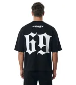 Vinyl Flow District Μαύρο T-Shirt Oversized Fit Ανδρικό