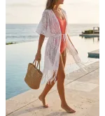 Λευκό Κιμονό με Κρόσια | Boho Γυναικείο Κιμονό