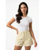 Γυναικείο Κίτρινο Τζιν Σορτσάκι με Στρας | Denim Shorts