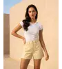 Γυναικείο Κίτρινο Τζιν Σορτσάκι με Στρας | Denim Shorts