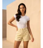 Γυναικείο Κίτρινο Τζιν Σορτσάκι με Στρας | Denim Shorts