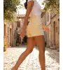 Γυναικείο Κίτρινο Τζιν Σορτσάκι με Στρας | Denim Shorts