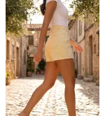 Γυναικείο Κίτρινο Τζιν Σορτσάκι με Στρας | Denim Shorts
