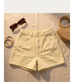 Γυναικείο Κίτρινο Τζιν Σορτσάκι με Στρας | Denim Shorts