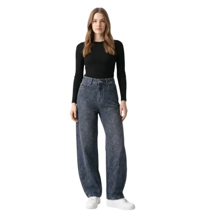 Γυναικείο Τζιν Animal Print Balloon Fit | Jeans
