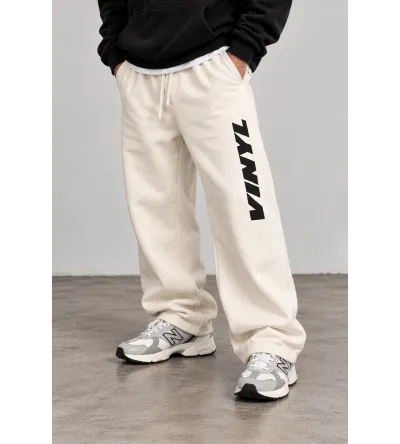 Vinyl Classic Printed Pants White Ανδρικό Παντελόνι Φόρμας