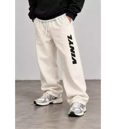 Vinyl Classic Printed Pants White Ανδρικό Παντελόνι Φόρμας