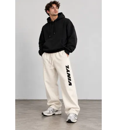 Vinyl Classic Printed Pants White Ανδρικό Παντελόνι Φόρμας