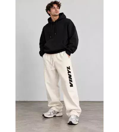 Vinyl Classic Printed Pants White Ανδρικό Παντελόνι Φόρμας