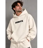 Vinyl Classic Printed Hoodie White Ανδρικό Φούτερ