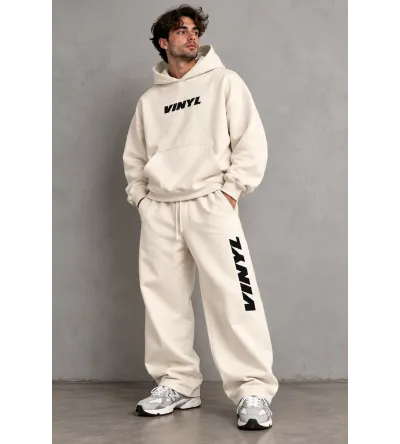 Vinyl Classic Printed Hoodie White Ανδρικό Φούτερ