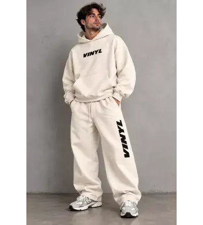 Vinyl Classic Printed Hoodie White Ανδρικό Φούτερ