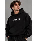 Vinyl Classic Printed Hoodie Black Ανδρικό Φούτερ
