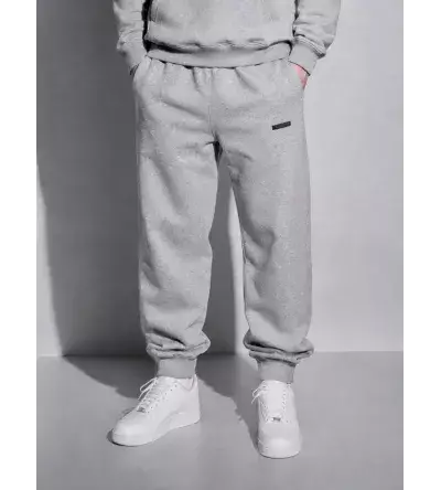 Vinyl Modern Basic Sweatpants Grey Melange Ανδρική Φόρμα