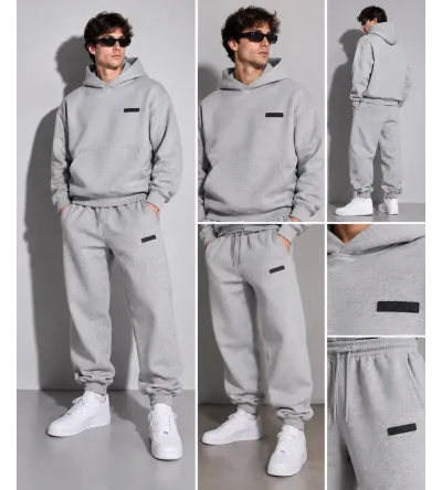 Vinyl Modern Basic Hoodie Grey Melange Ανδρικό Φούτερ