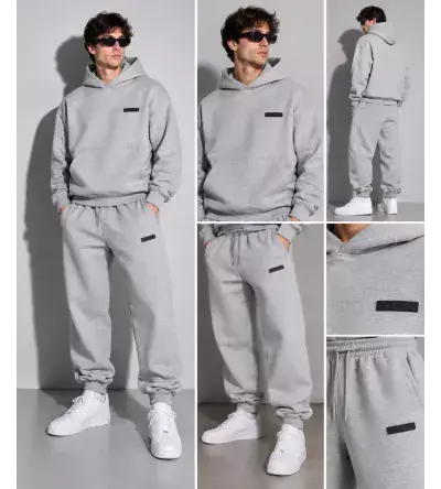 Vinyl Modern Basic Hoodie Grey Melange Ανδρικό Φούτερ