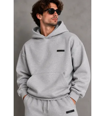 Vinyl Modern Basic Hoodie Grey Melange Ανδρικό Φούτερ