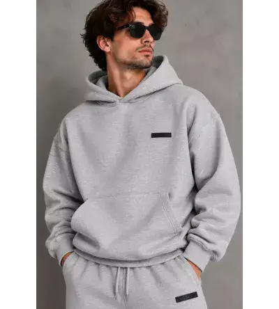 Vinyl Modern Basic Hoodie Grey Melange Ανδρικό Φούτερ
