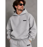 Vinyl Modern Basic Hoodie Grey Melange Ανδρικό Φούτερ