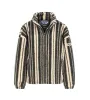 Vinyl Striped Fuzzy Jacket Grey Beige | Ανδρική Ζακέτα