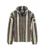 Vinyl Striped Fuzzy Jacket Grey Beige | Ανδρική Ζακέτα