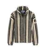 Vinyl Striped Fuzzy Jacket Grey Beige | Ανδρική Ζακέτα