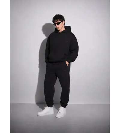 Vinyl Modern Basic Sweatpants Black | Χοντρή Ανδρική Φόρμα
