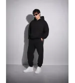 Vinyl Modern Basic Sweatpants Black | Χοντρή Ανδρική Φόρμα