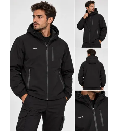 Vinyl Technical Windbreaker Jacket Black | Ανδρικό Αντιανεμικό